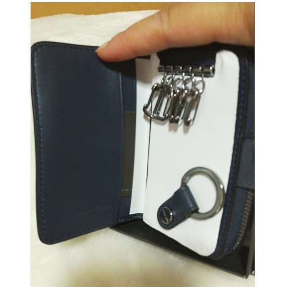 Michael Kors Accessories Michael Kors Navy Camden Key Ring Zip